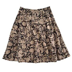 B. Moss Floral Print A-Line Midi‎ Skirt Vintage Style Elegant Size 4